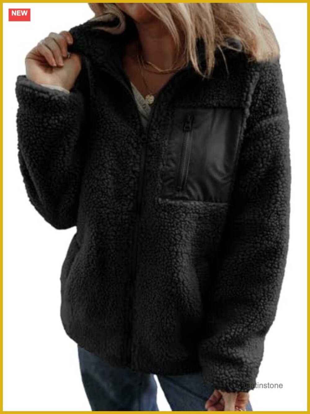 Fleece Teddy Jacket Long Sleeve Full Zipper Women Warm Winter Casual